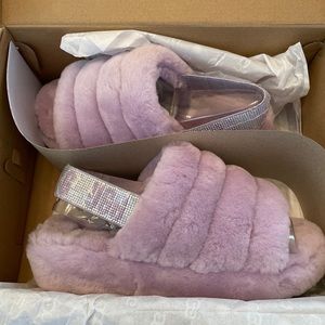 Ugg fluff yeah slides bling